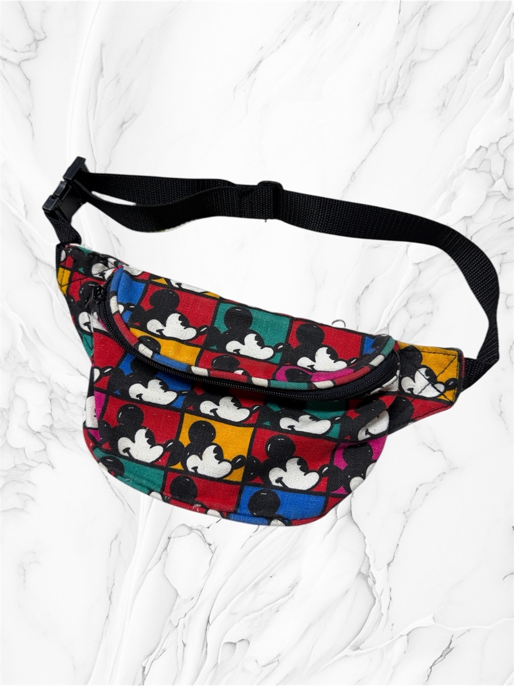 Vintage Disney Mickey & Co Multicolor Character Print Waist Pack adjustable